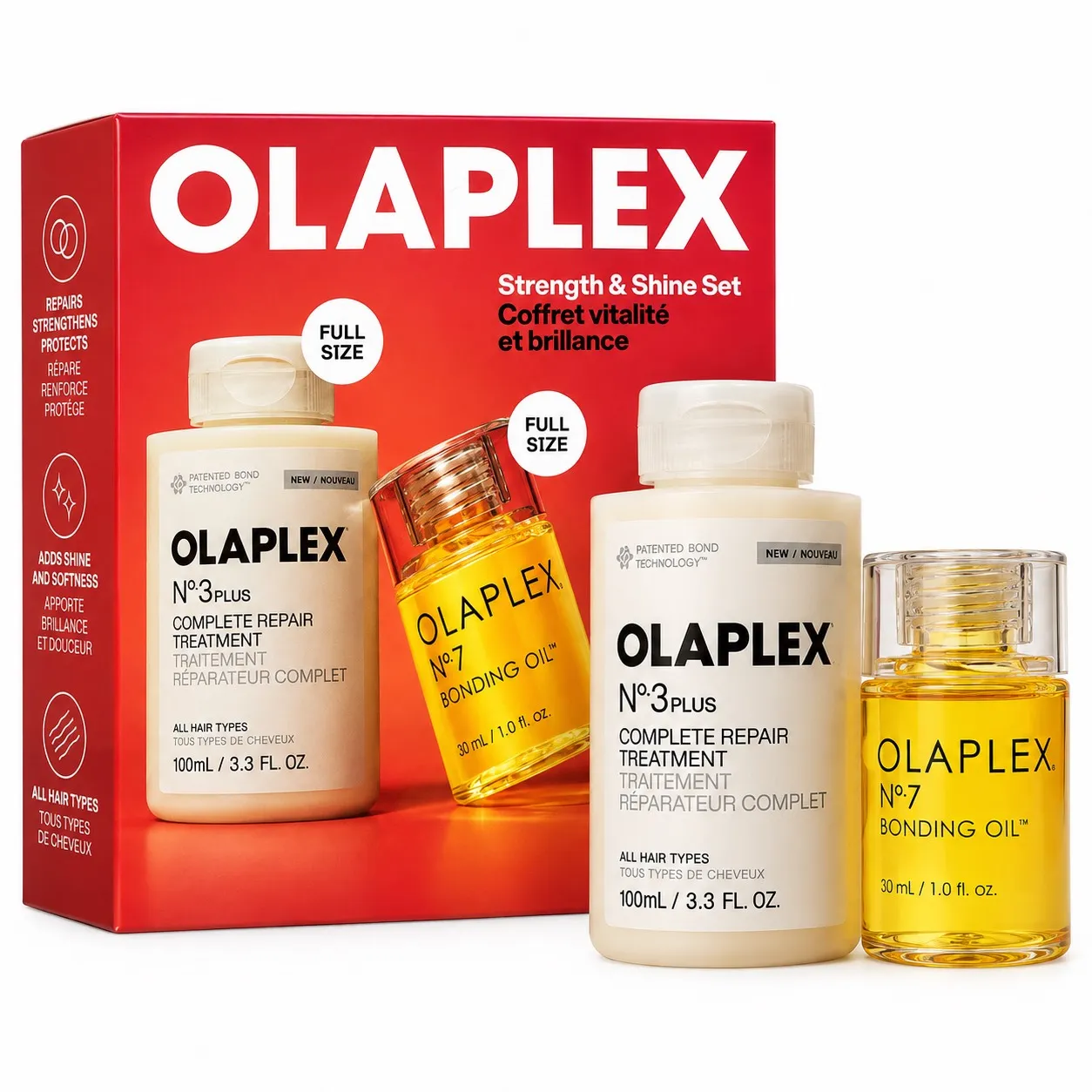 olaplex strength & shine set – coffret nº.3 plus & nº.7 bonding oil