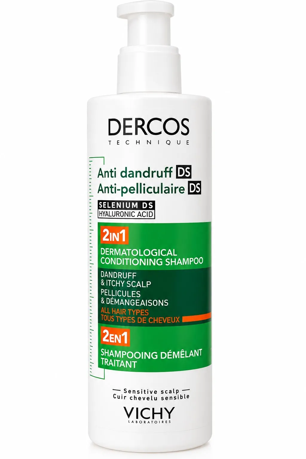 vichy dercos anti pelliculaire ds 2 en 1 – shampooing démêlant traitant (1).